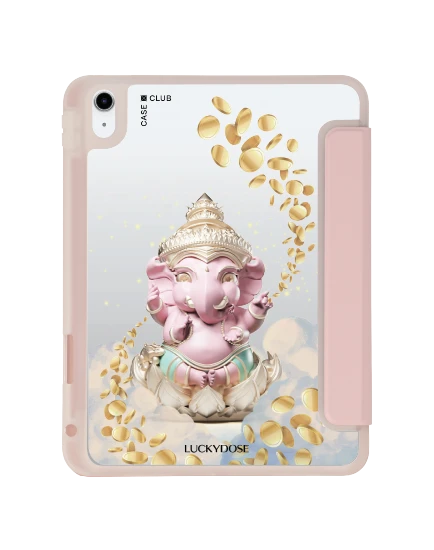 ipad gen 10th/11th 2025 clear pink luckydose ganesha