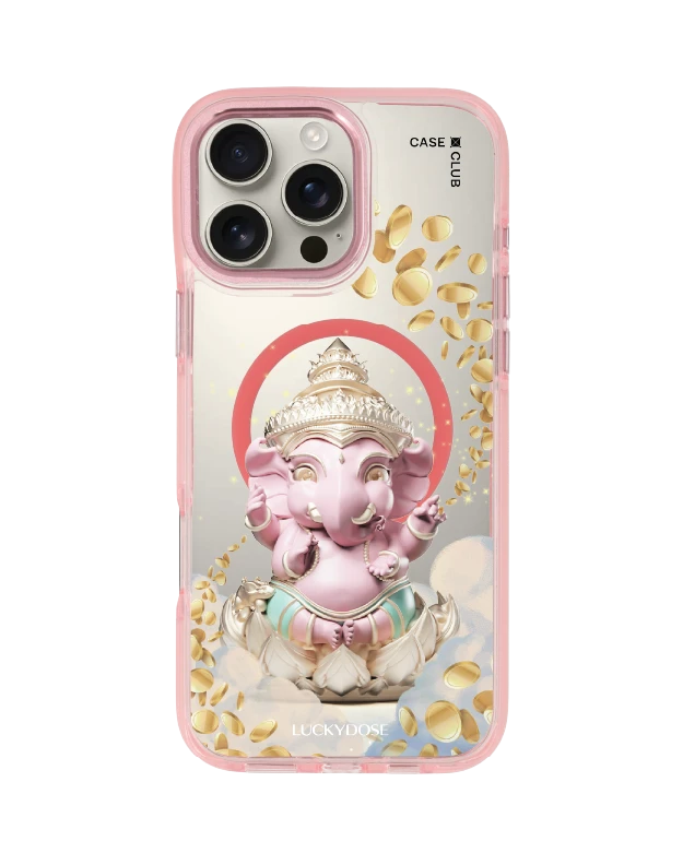 iphone 16 pro max clear pink magsafe luckydose ganesha