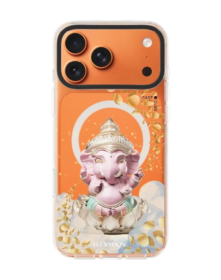เคสใส iphone 17 pro max clear case magsafe shield luckydose พระพิฆเนศสีชมูพูพาสเทล