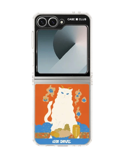 samsung galaxy z flip 6 clear case luckydose the devil