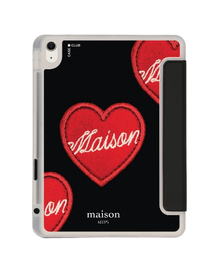 เคสใส ipad air4/5/6/7 11" 2025 (m2/m3) สีดำ maison keeps adore หัวใจซิกเนเจอร์