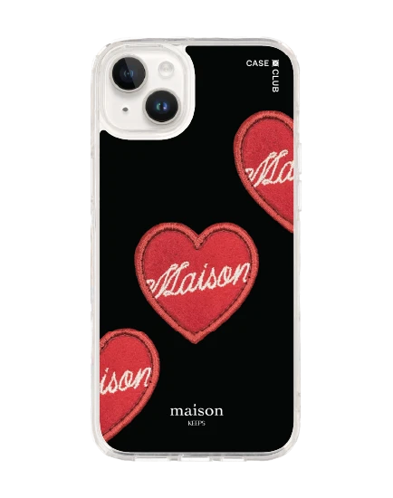 iphone 14 plus clear case maison keeps adore patch