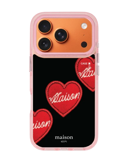 เคสใส iphone 17 pro magsafe สีชมพู maison keeps หัวใจปัก