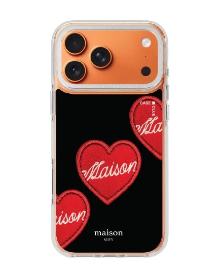 เคสใส iphone 17 pro max magsafe สีขาว maison keeps adore หัวใจซิกเนเจอร์