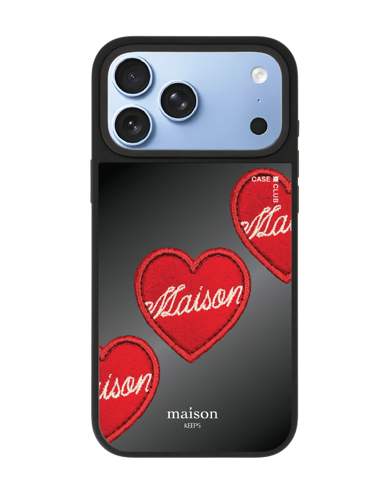 เคสกระจกดำด้าน iphone 18 pro max magsafe maison keeps หัวใจปัก