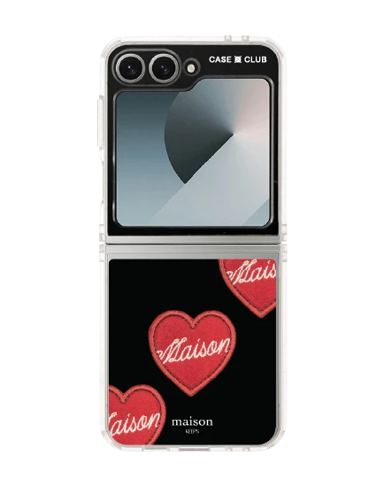 samsung galaxy z flip 6 clear case maison keeps adore patch