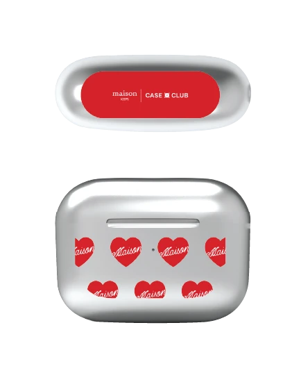 airpods pro 2 silver case maison keeps adore pattern
