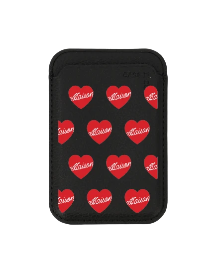 black wallet magsafe maison keeps adore pattern