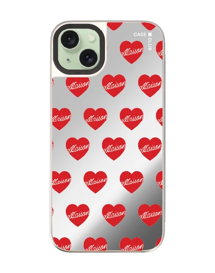 เคสกระจก iphone 15 plus magsafe maison keeps adore แพทเทิร์นหัวใจ