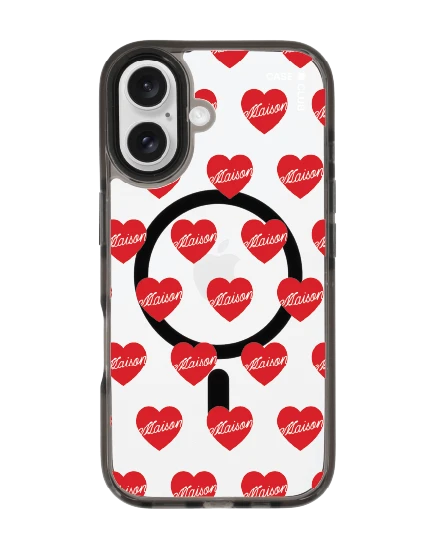 iphone 16 clear black magsafe maison keeps adore pattern