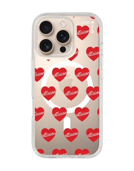 เคสใส iphone 16 pro magsafe maison keeps adore แพทเทิร์นหัวใจ
