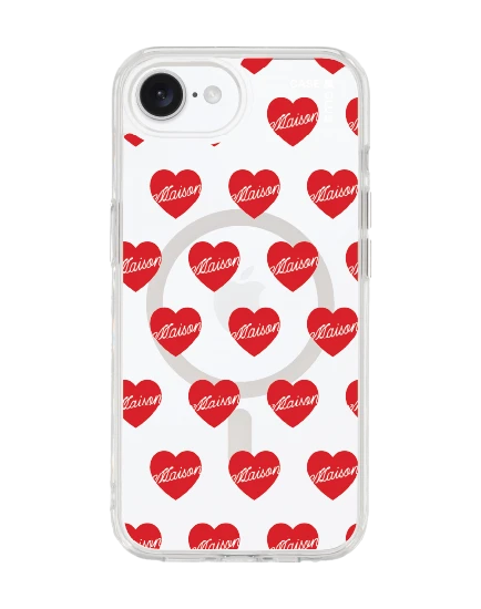iphone 16e/17e clear case magsafe maison keeps adore pattern