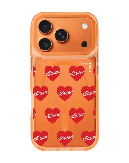 iphone 17 pro clear orange magsafe maison keeps adore pattern
