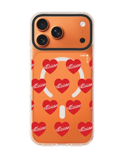 เคสใส iphone 17 pro max clear case magsafe shield maison keeps adore แพทเทิร์นหัวใจ