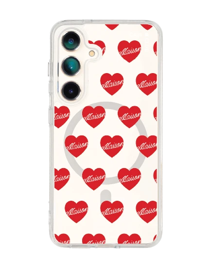เคสใส samsung galaxy s25 magsafe maison keeps adore แพทเทิร์นหัวใจ