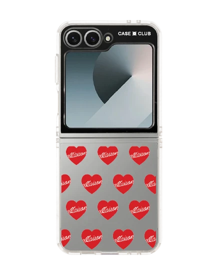 samsung galaxy z flip 6 clear case maison keeps adore pattern