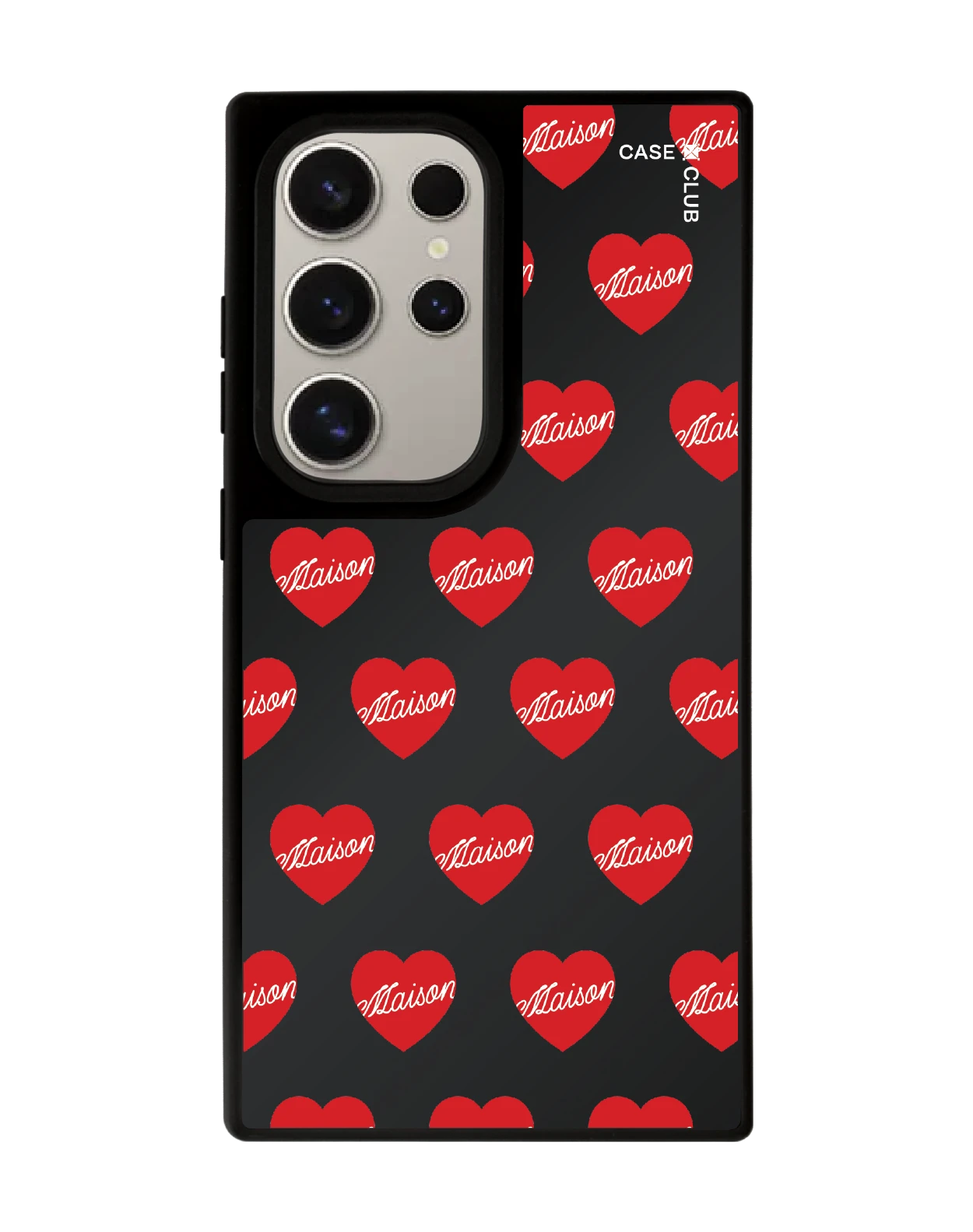 เคสกระจกดำ samsung s24 ultra matte magsafe maison keeps adore แพทเทิร์นหัวใจ
