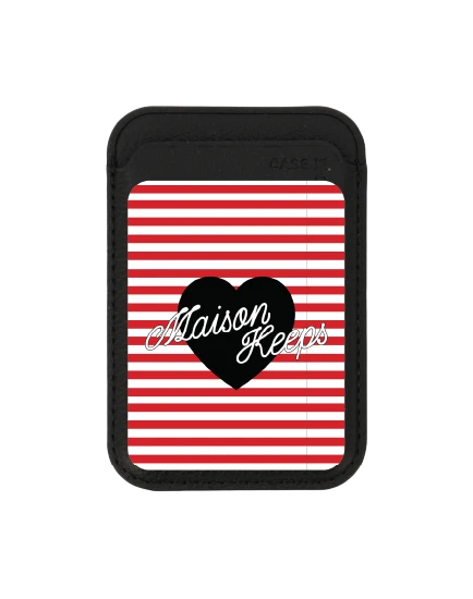 black wallet magsafe maison keeps adore stripe