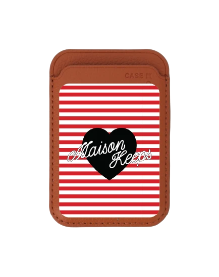 brown wallet magsafe maison keeps adore stripe