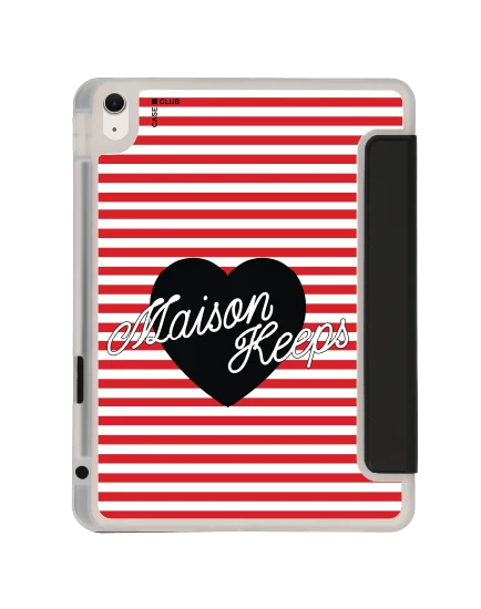 เคสใส ipad air 11" (m2/m3) สีดำ maison keeps ลายทางหัวใจ
