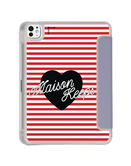 ipad pro 11" (2024) clear purple maison keeps adore stripe