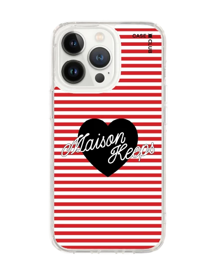 iphone 13 pro clear case maison keeps adore stripe