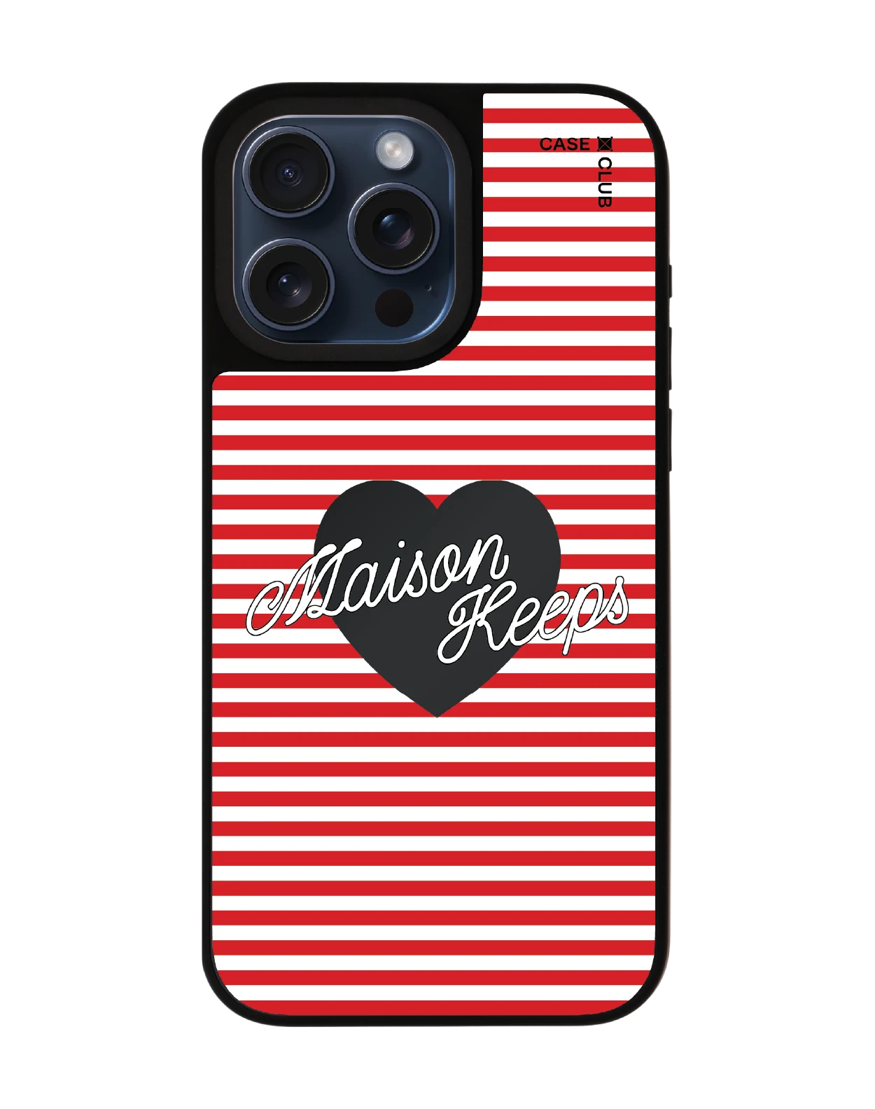 เคสกระจก iphone 15 pro max matte magsafe maison keeps adore ลายทางหัวใจ