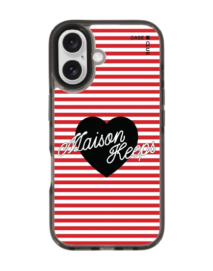 iphone 16 clear black magsafe maison keeps adore stripe
