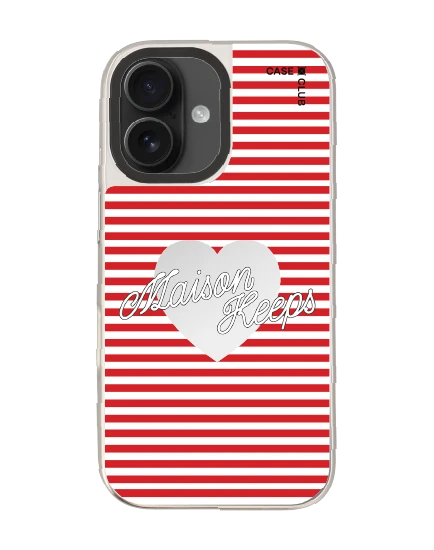 เคสกระจก iphone 16 magsafe maison keeps adore ลายทางหัวใจ