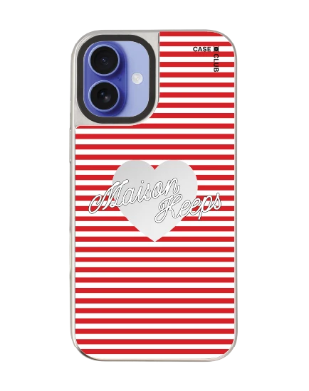 iphone 16 plus mirror case magsafe maison keeps adore stripe
