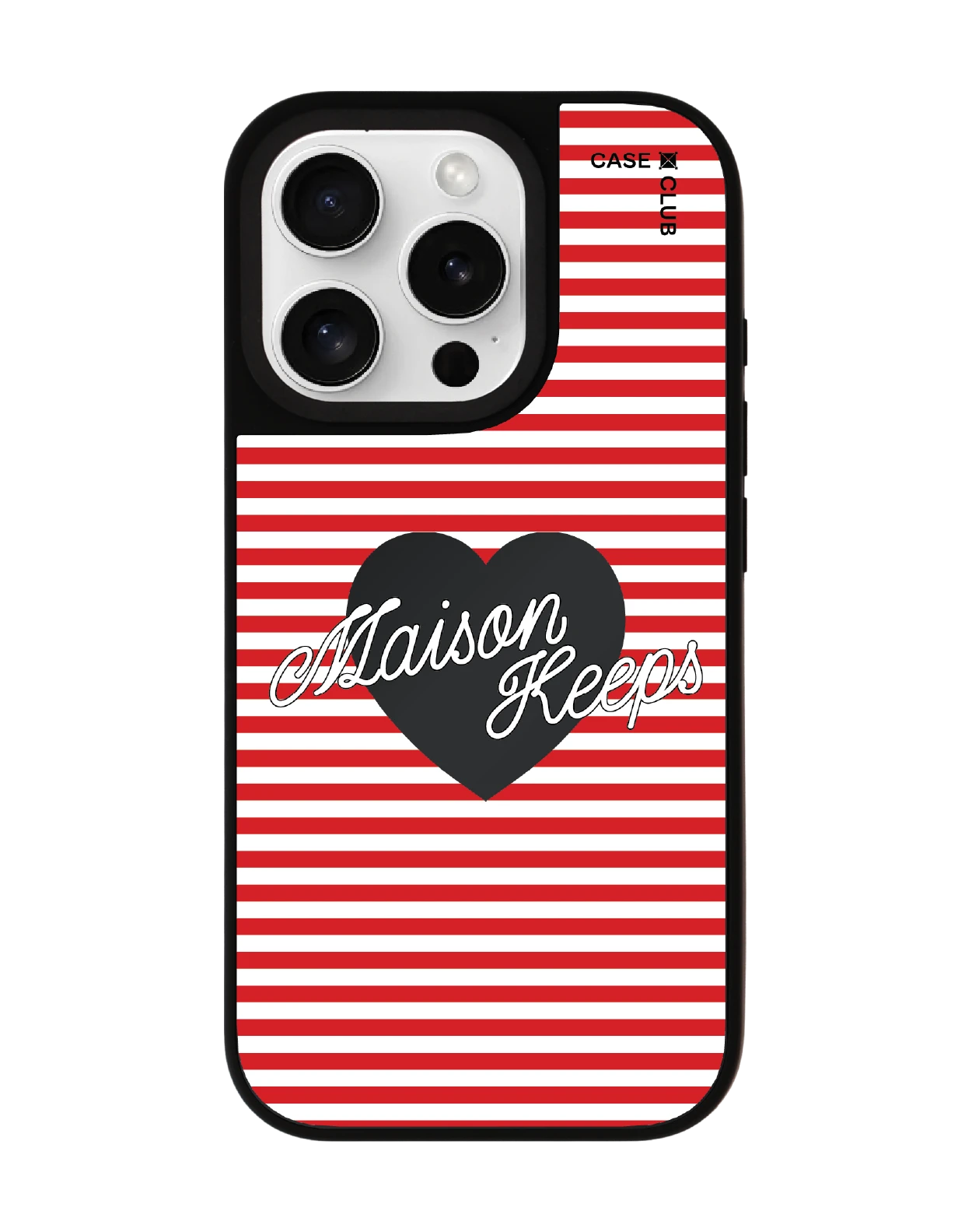 เคสกระจก iphone 16 pro matte magsafe maison keeps adore ลายทางหัวใจ
