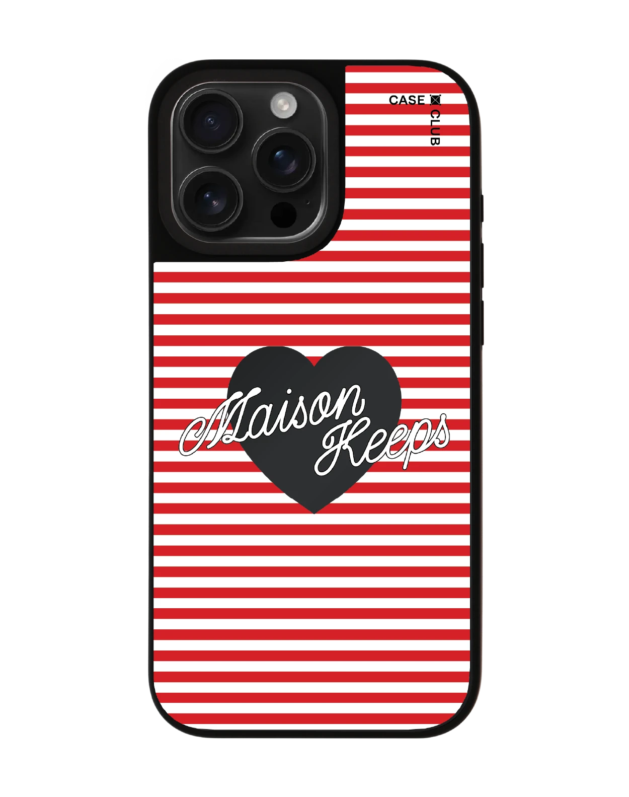 เคสกระจก iphone 16 pro max matte magsafe maison keeps adore ลายทางหัวใจ