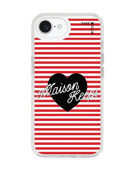 iphone 16e/17e clear case magsafe maison keeps adore stripe