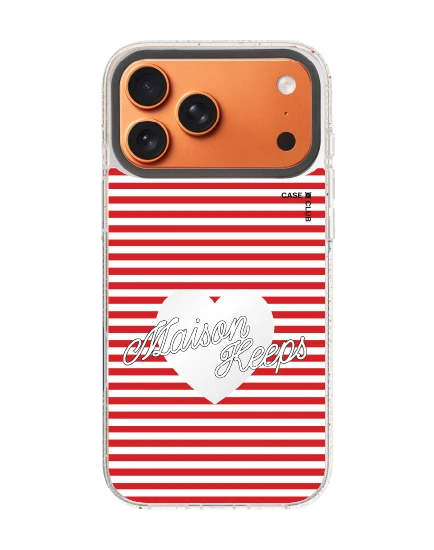 เคสกระจกใส iphone 17 pro max mirror magsafe maison keeps adore ลายทางหัวใจ