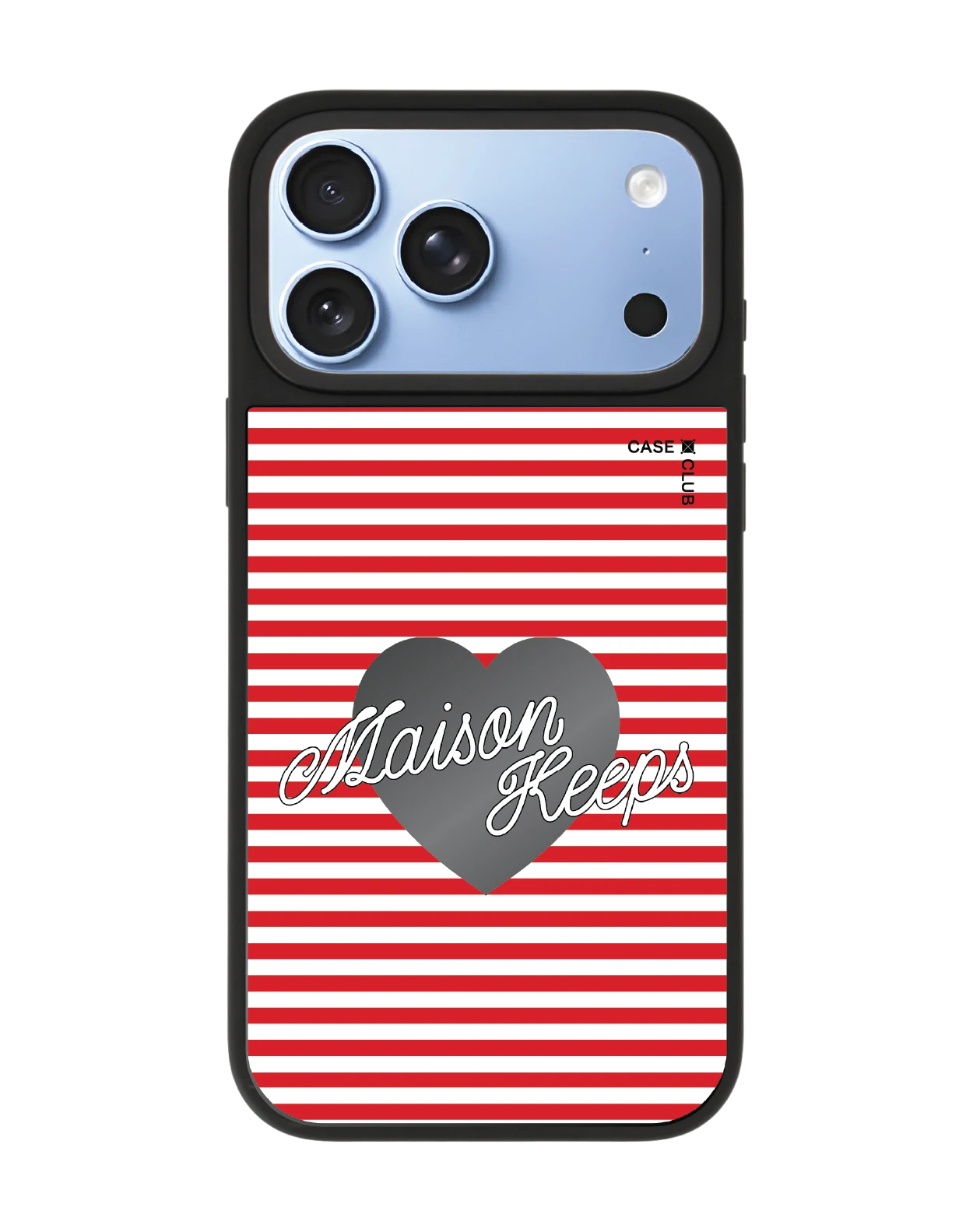 เคสกระจกดำด้าน iphone 18 pro max magsafe maison keeps ลายทางหัวใจ