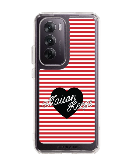 oppo reno 12 clear case maison keeps adore stripe