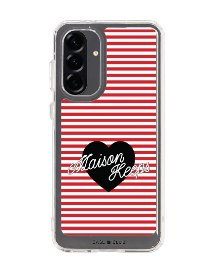 samsung galaxy a56 clear case maison keeps adore stripe