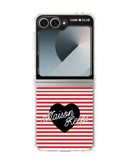 samsung galaxy z flip 6 clear case maison keeps adore stripe