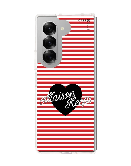 samsung galaxy z fold 6 clear case maison keeps adore stripe
