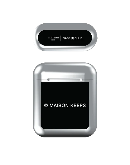 เคสสีเงิน airpods รุ่น 1/2 maison keeps มาร์คโลโก้