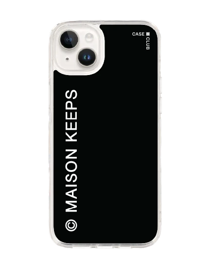 iphone 14 plus clear case maison keeps mark logo