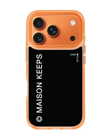 iphone 17 pro clear orange magsafe maison keeps mark logo