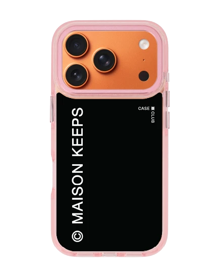 เคสใส iphone 17 pro magsafe สีชมพู maison keeps มาร์คโลโก้