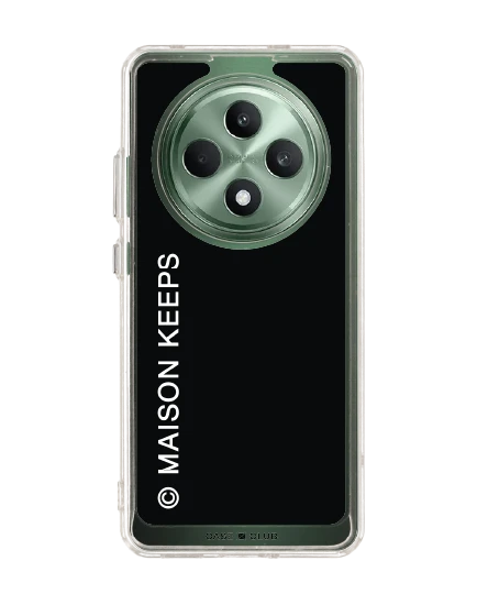 oppo reno 12f clear case maison keeps mark logo