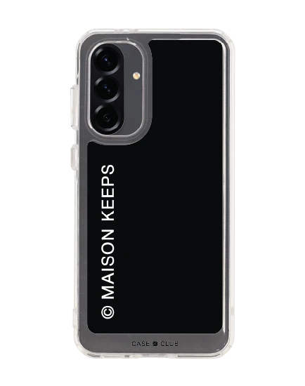 samsung galaxy a56 clear case maison keeps mark logo
