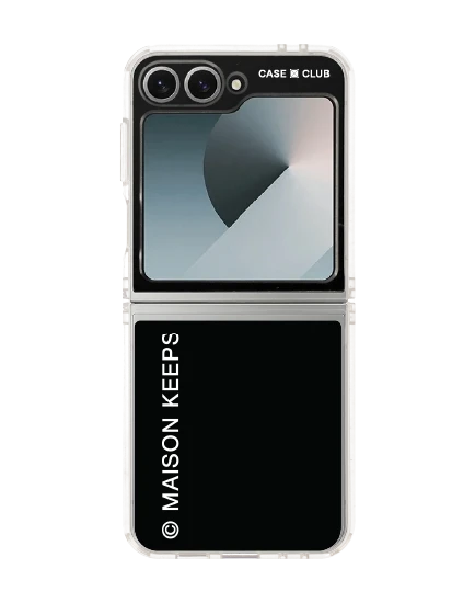 samsung galaxy z flip 6 clear case maison keeps mark logo