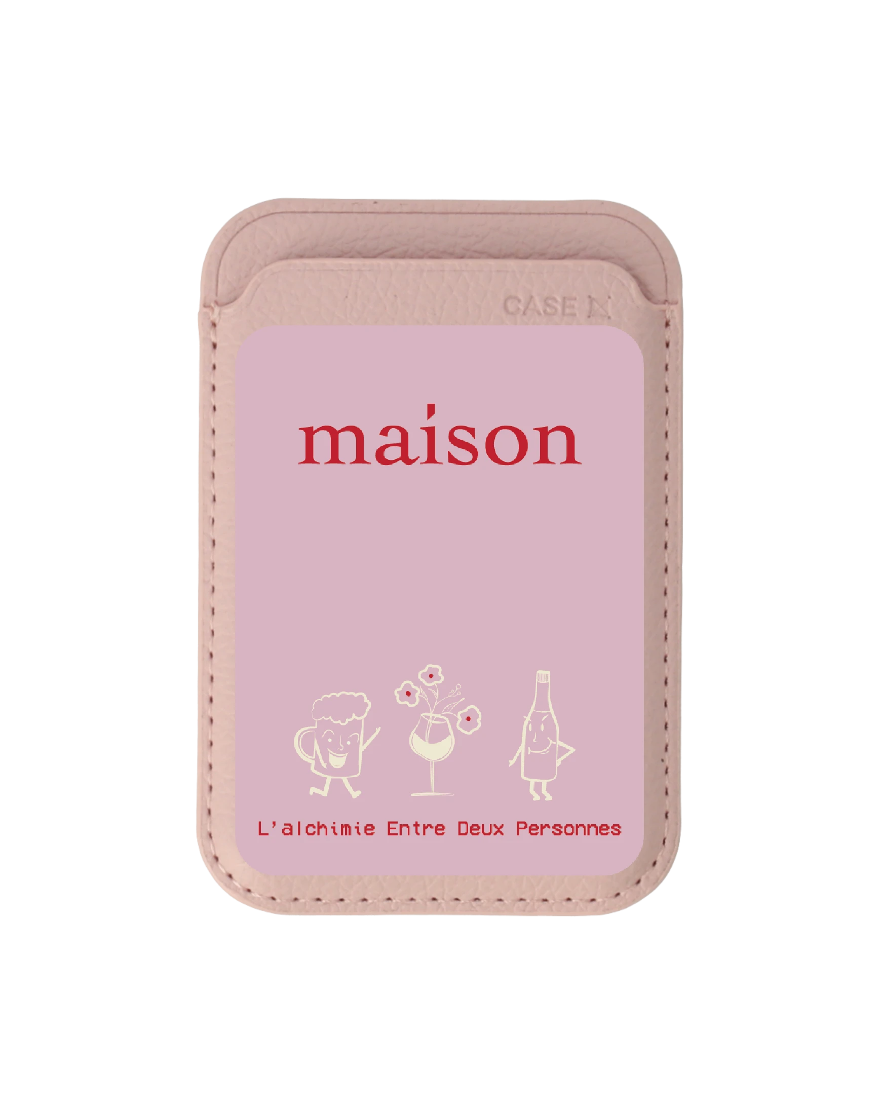 กระเป๋าใส่บัตร magsafe ชมพูอ่อน maison keeps the chemistry