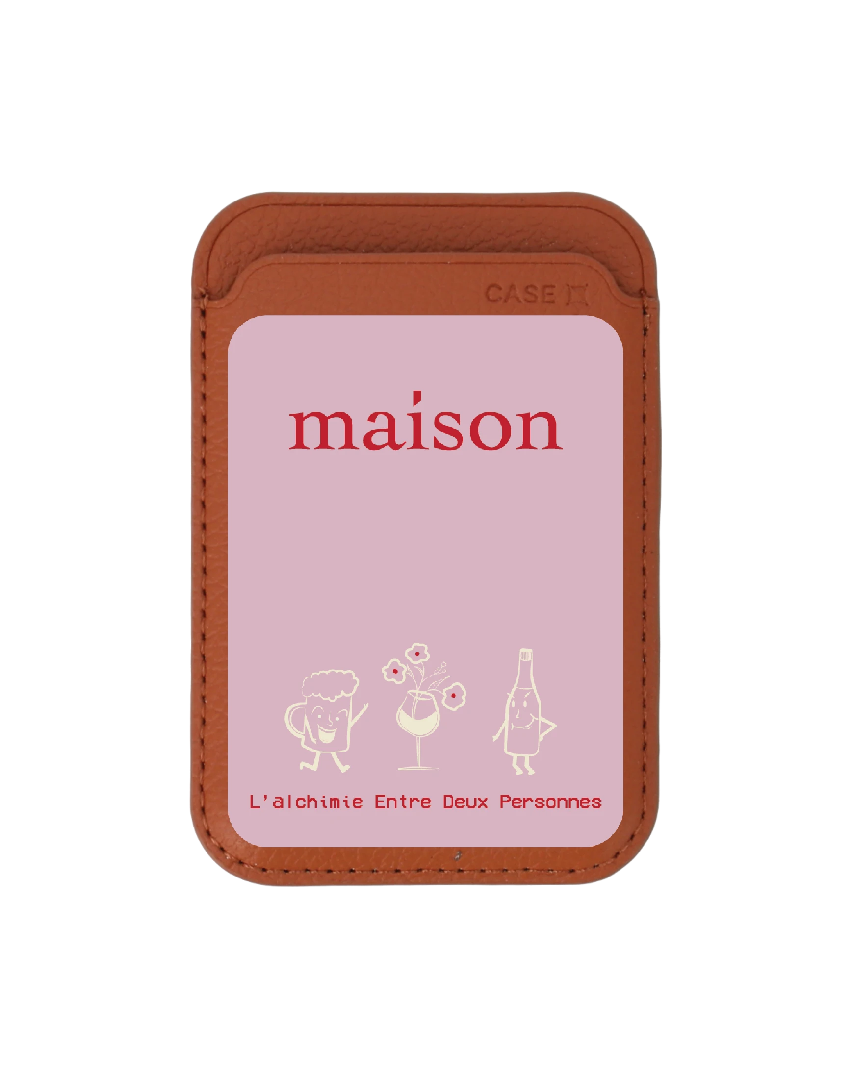 กระเป๋าใส่บัตร magsafe น้ำตาล maison keeps the chemistry