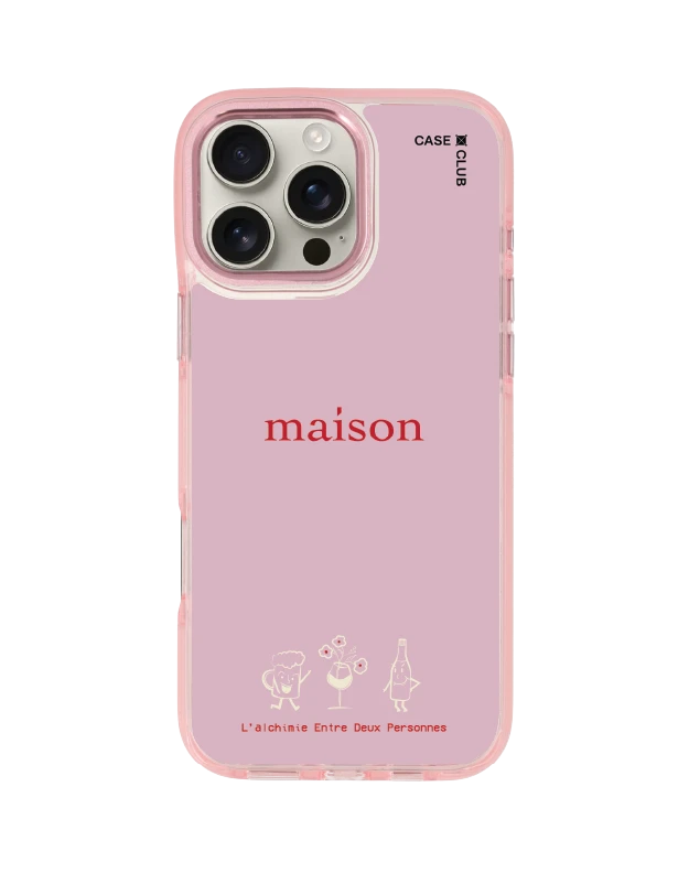 iphone 16 pro max clear pink magsafe maison keeps the chemistry