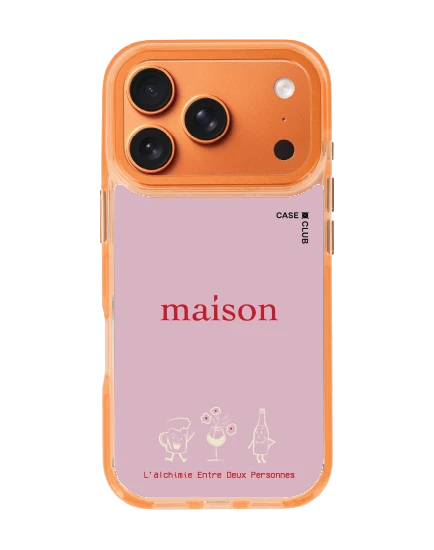 เคสใสสีส้ม iphone 17 pro magsafe maison keeps the chemistry